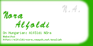 nora alfoldi business card