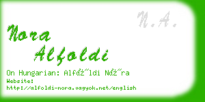 nora alfoldi business card